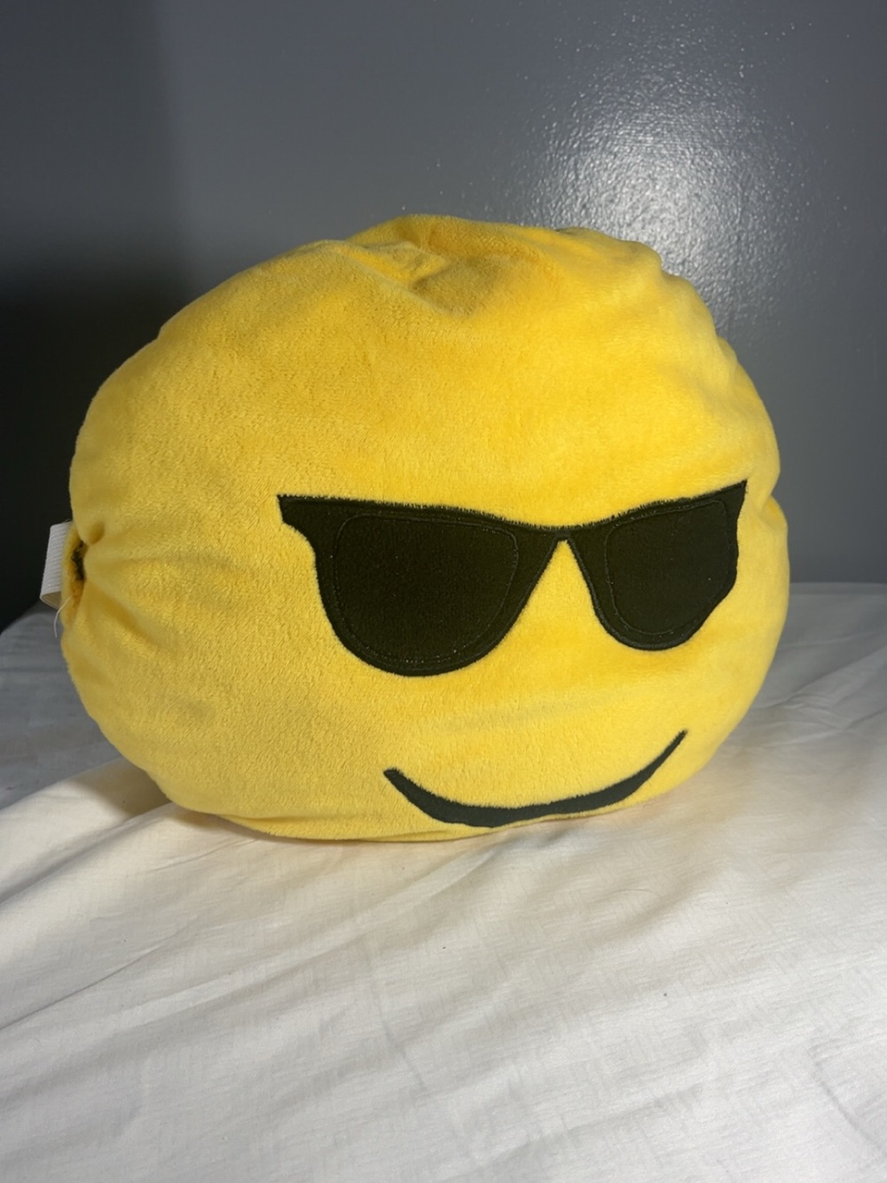 Cool Sunglasses Emoji Plush Pillow Yellow Smiley Face Throw Cushion